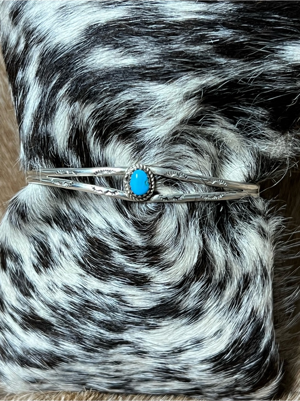 Native Sterling Silver Turquoise child’s  Cuff Bracelet